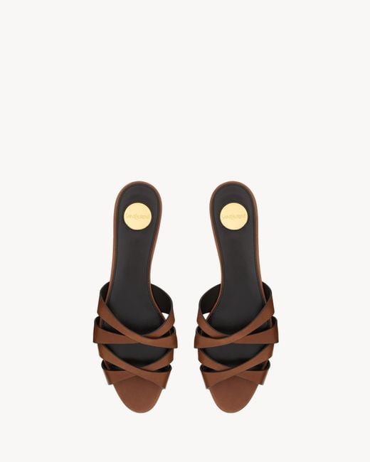 Saint Laurent Brown Chandelle Slip-On Mules