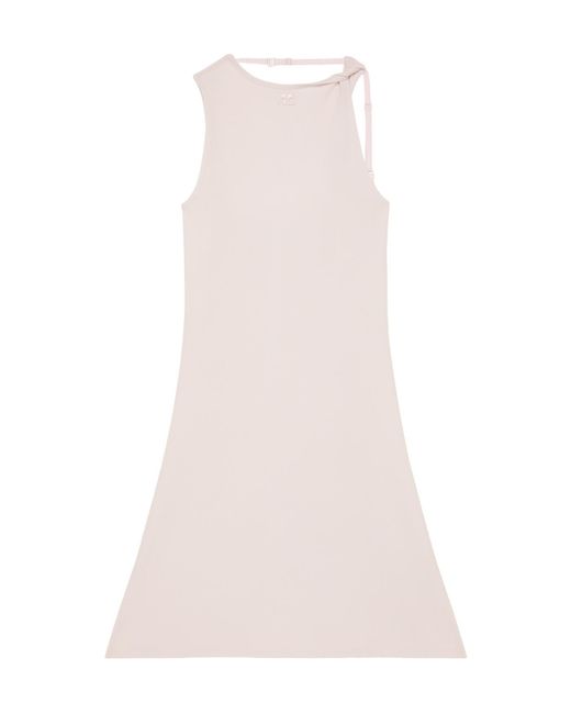Courreges Pink Twist-Strap Fitted Minidress
