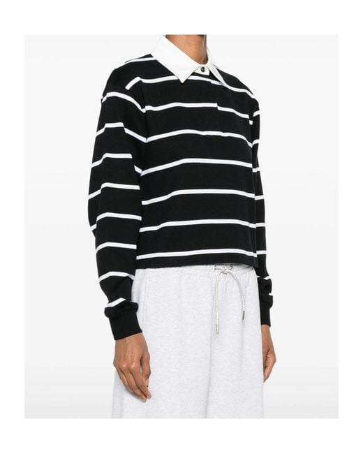 Amiri Black Striped Long Sleeved Polo Shirt