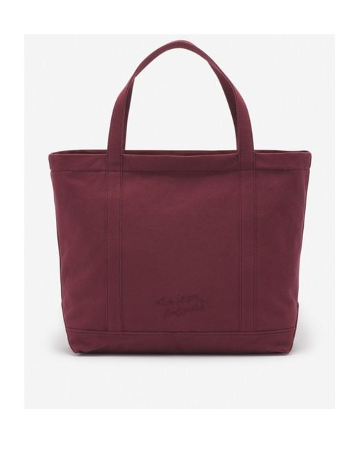 Maison Kitsuné Maison Kitsuné Fox Head Embroidered Large Tote Bag