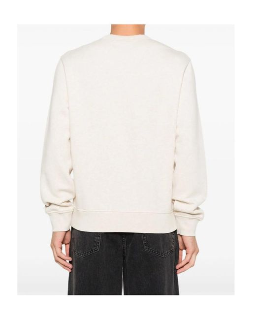 A.P.C. White Logo Printed Crewneck Sweatshirt for men
