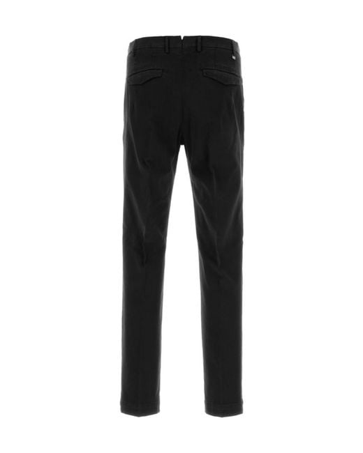 Pt Pantaloni Black Casual Trousers With Belt Loops for men