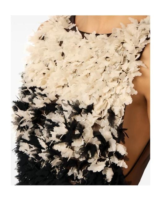 Elisabetta Franchi Black Carpet Tulle Jersey Dress