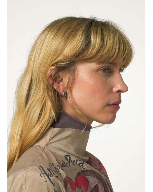 Lemaire Metallic Girasol Logo-Engraved Earrings