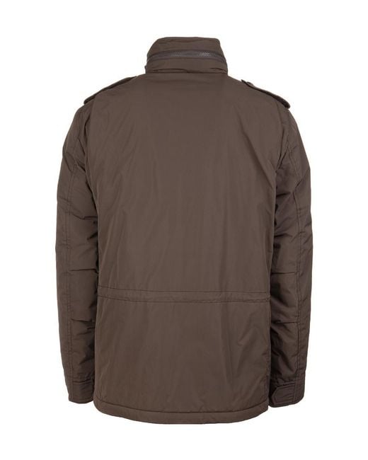 Aspesi Brown Vento Funnel Neck Field Jacket for men
