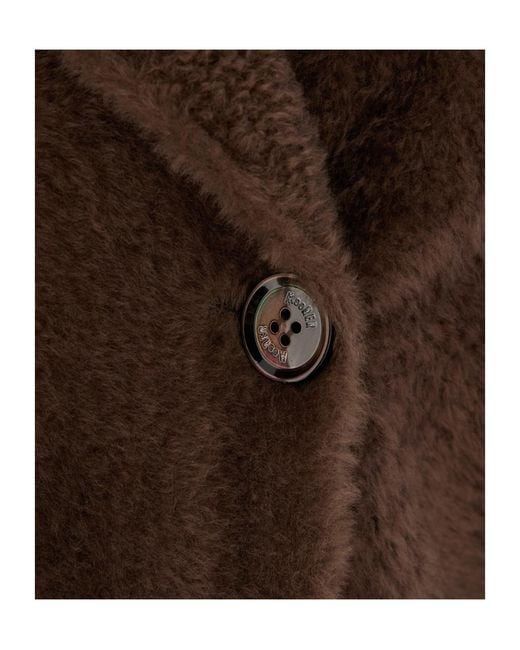 Moorer Brown Hooded Double-Breasted Coat