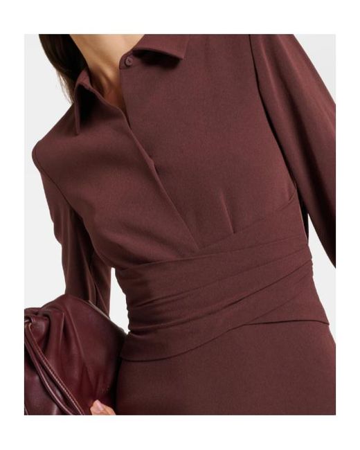 Roland Mouret Purple Pleated Midi Dress
