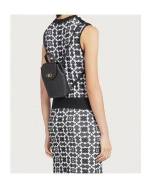 Ferragamo Black Mini Gancini Backpack