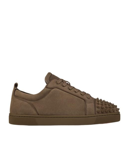 Christian Louboutin Brown Lace-Up Flat Sneakers for men