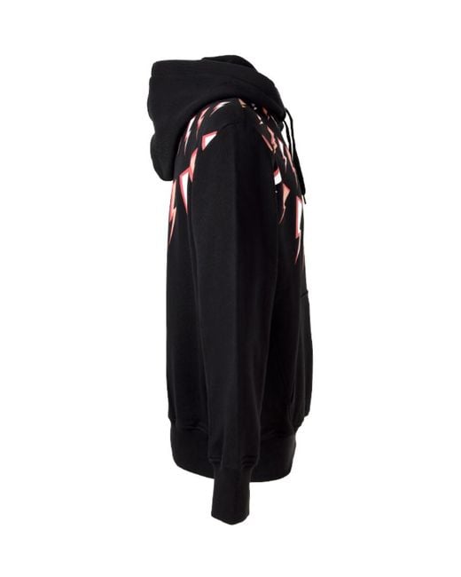 Neil Barrett Black Lightning Printed Hooded Sweater for men