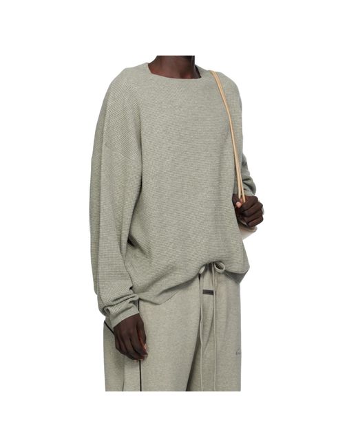 Fear Of God Gray Waffle Long Sleeve Pullover for men