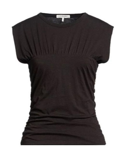 Rag & Bone Black Round-Neck Short-Sleeved T-Shirt