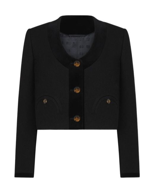 Blazé Milano Black Ropped Cotton Velvet-Trimmed Viscose Jacket