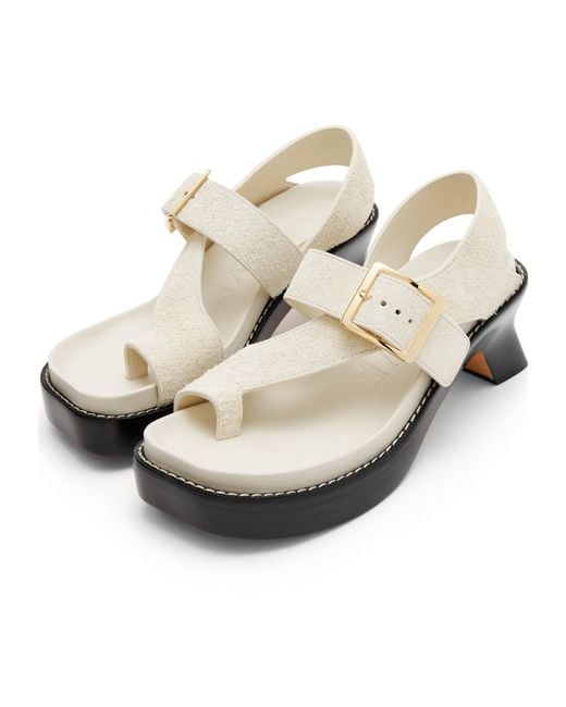 Loewe White Ease Heel Sandal