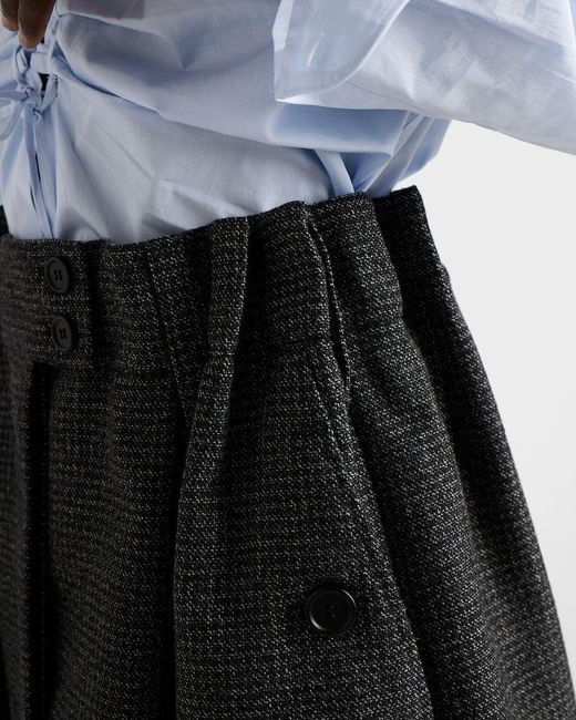 Prada Black Checked Mini Skirt