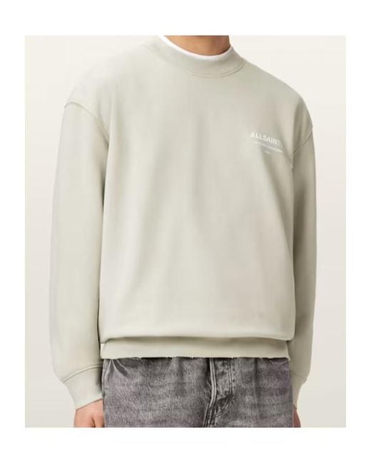AllSaints White Dreamer Oversized Crew Neck Sweatshirt for men