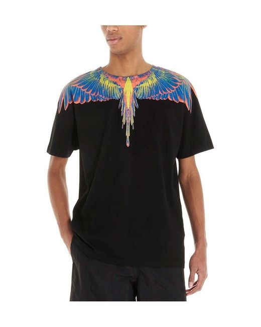 Marcelo Burlon Black Pattern Printed T-Shirt for men