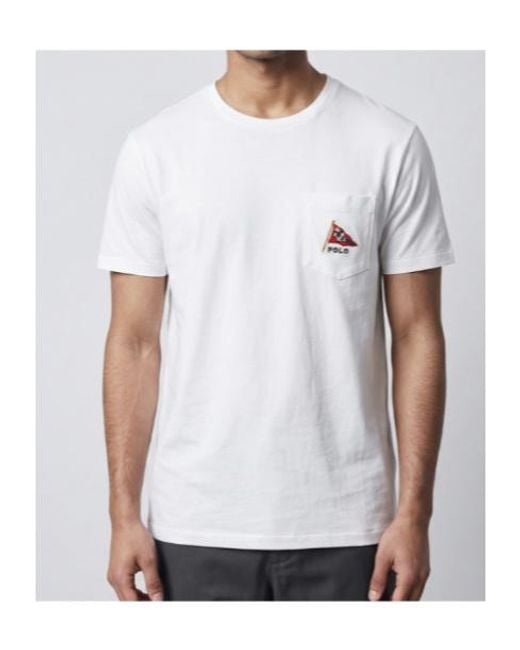 Polo Ralph Lauren White Polo Bear Patch-Pocket T-Shirt for men