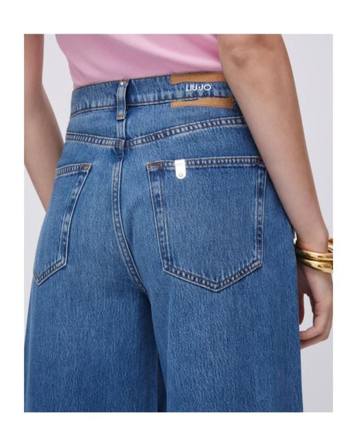 Liu Jo Blue High-Waisted Super-Flared Jeans