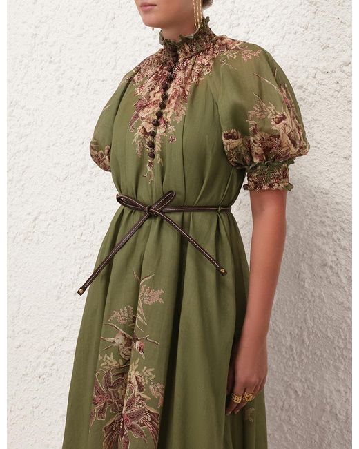 Zimmermann Green Ottie Swing Maxi Dress