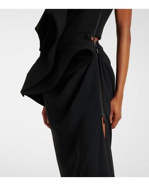 Maticevski Black Fateful Ruffled Gown