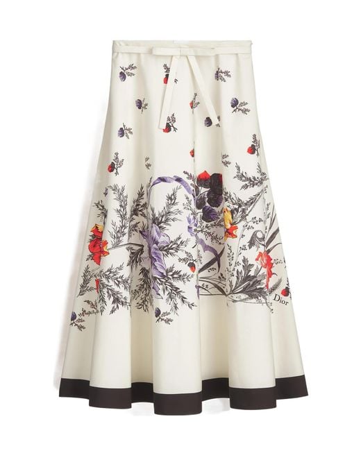Dior White Mid-Length Belted Skirt