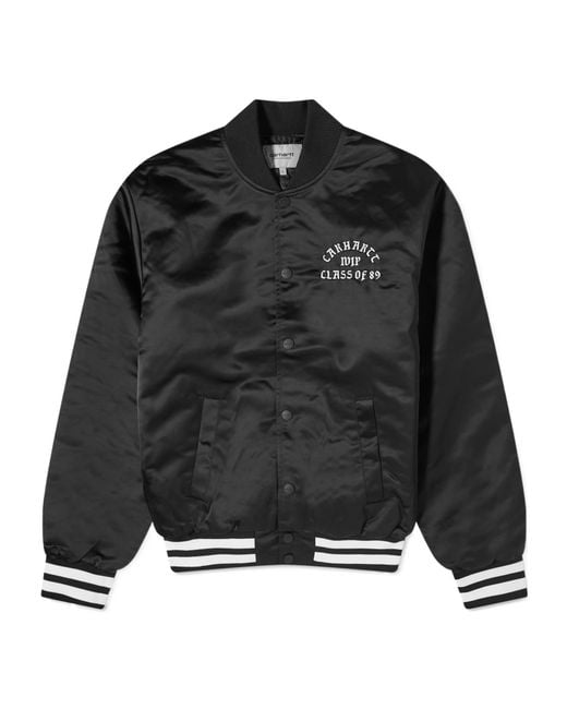 Carhartt Black Logo-Embroidered Bomber Jacket for men