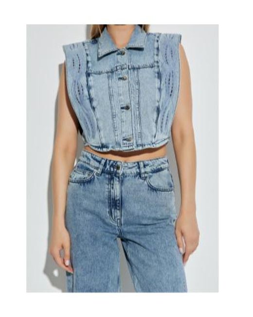 IRO Blue Rosye Broderie-Anglaise Denim Jacket