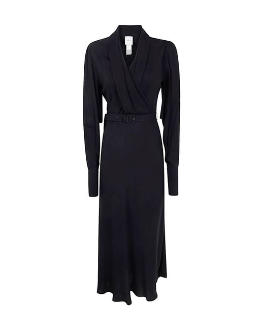 Patou Black Belted Wrap Dress