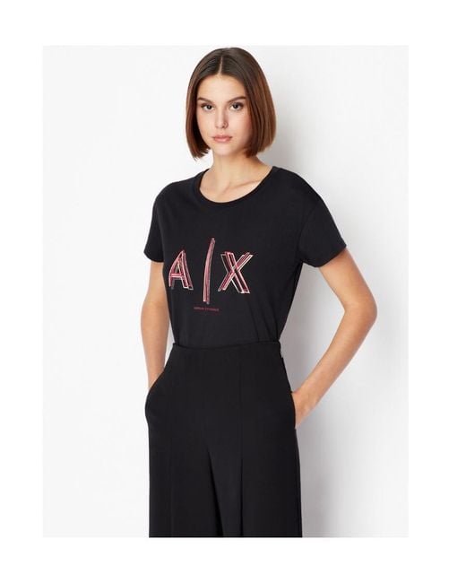 ARMANI EXCHANGE Black Logo T-Shirt