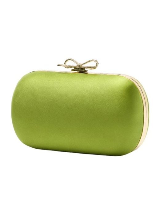Self-Portrait Green Bow Chain Clutch Bag