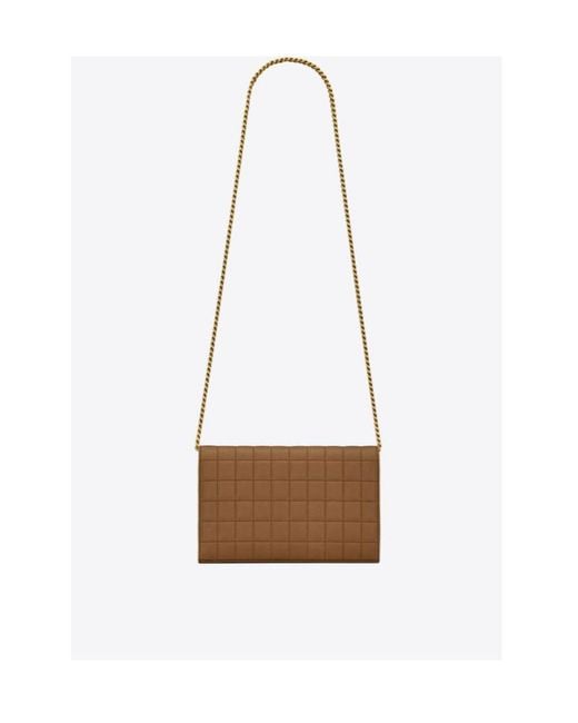 Saint Laurent White Cassandre Matelassé Carre Crossbody Bag
