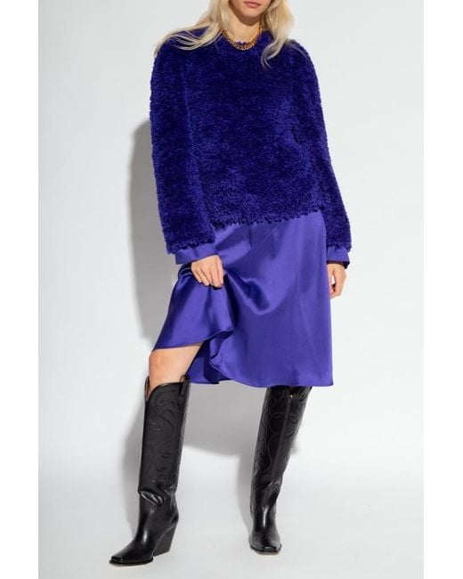 Stella McCartney Blue Textured Knitted Cropped Jumper