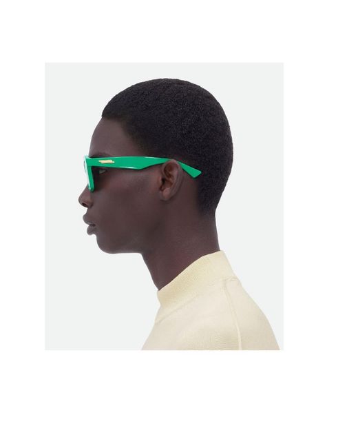 Bottega Veneta Green Eyewear Square Frame Sunglasses for men