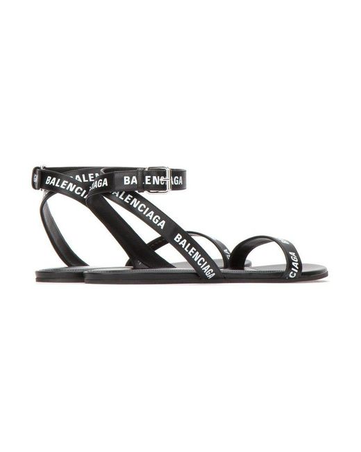 Balenciaga White Printed Sandals