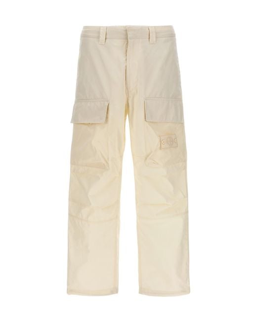 Stone Island Natural Logo-Patch Cargo Pants for men