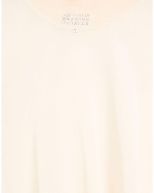 Maison Margiela White Minimalist Solid Color Lightweight Knit Sweater