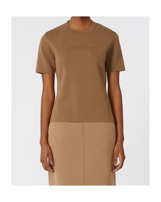 Max Mara Brown Adelio Crewneck Short-Sleeved T-Shirt