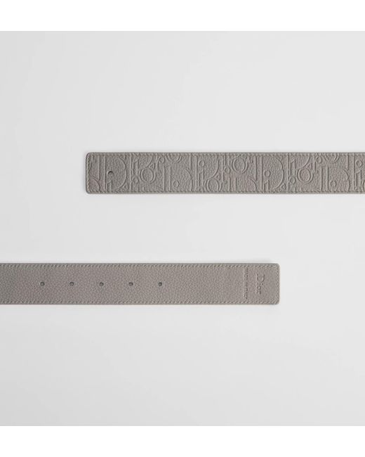 Dior Gray Reversible Belt Strap for men
