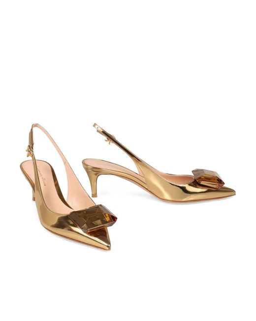Gianvito Rossi Metallic Jaipur Slingback Pumps
