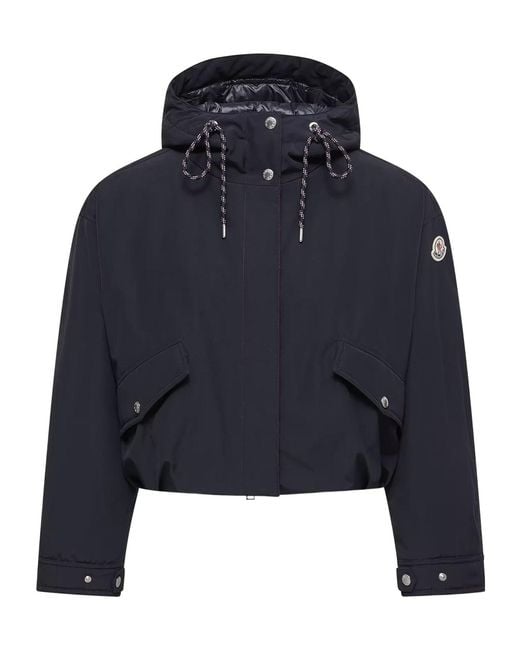 Moncler Blue Eucalyptus Hooded Short Jacket