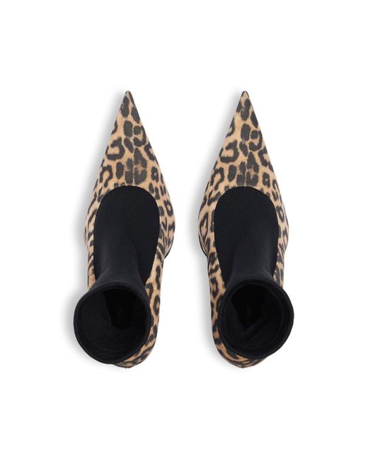 Balenciaga Brown Leopard Printed Avenue Sock Pumps