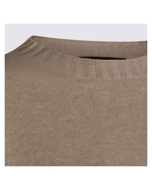 Fabiana Filippi Brown Ribbed Hem Knitted Sweater