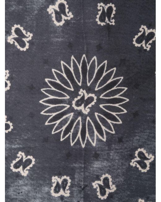 Golden Goose Deluxe Brand Gray Paisley Printed Scarf