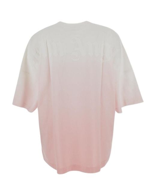Palm Angels Natural Gradient-Effect Crewneck T-Shirt