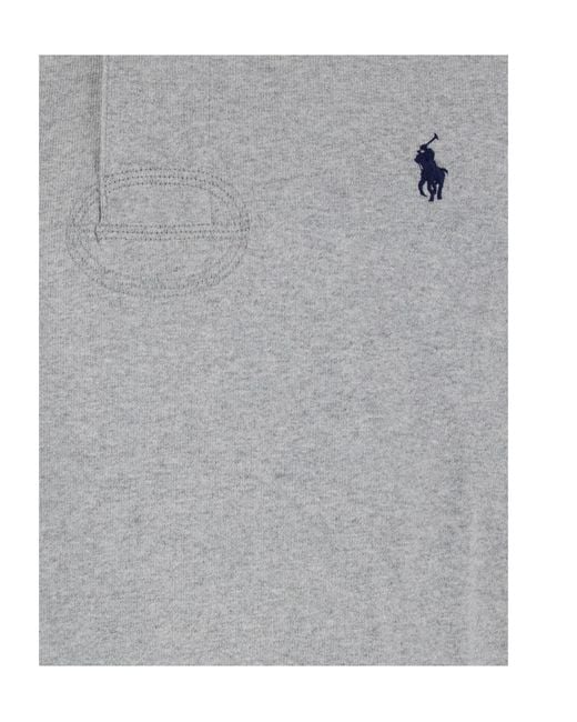 Polo Ralph Lauren Gray Contrast-Collar Long-Sleeve Polo Shirt for men