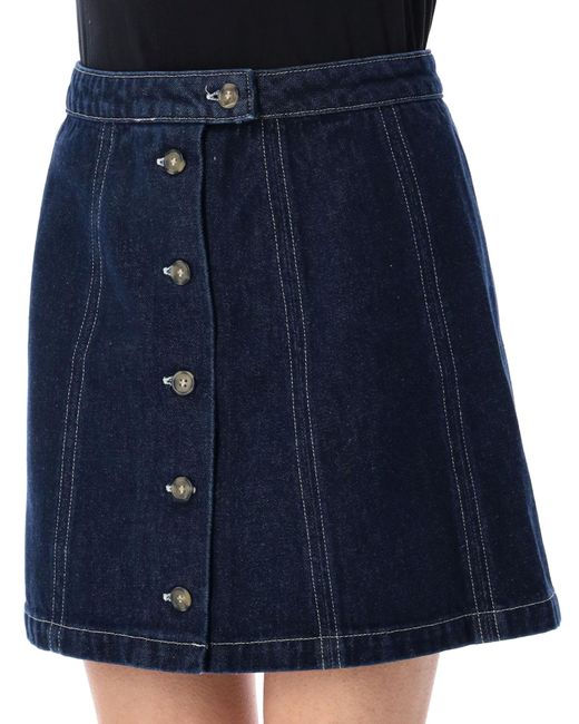 A.P.C. Blue Denim Pipa Mini Skirt