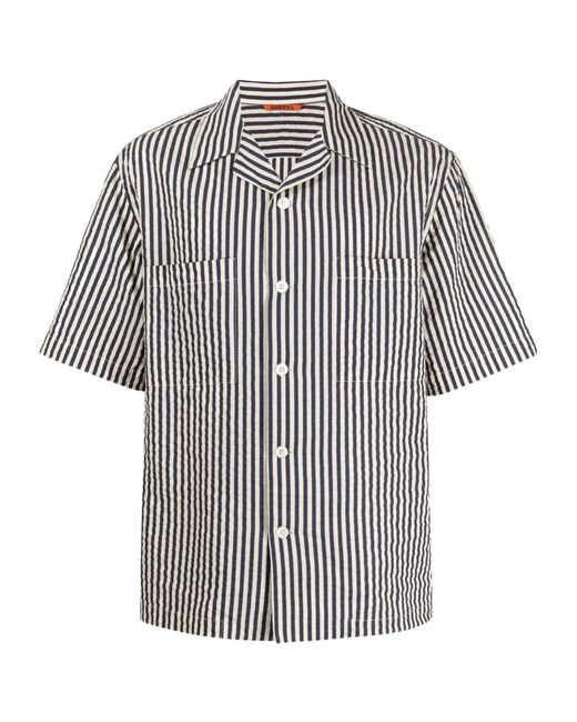 Barena Gray Striped Seersucker Shirt for men