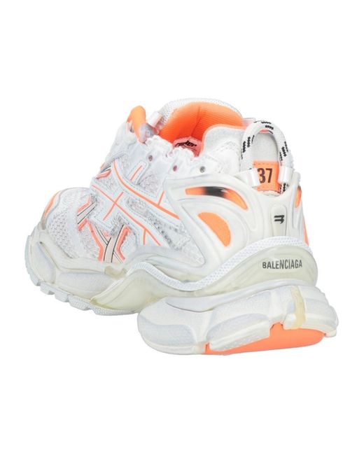 Balenciaga White Lace-Up Logo Sneakers