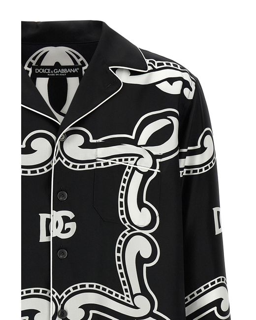 Dolce & Gabbana Black Bandanna Printed Vanity Shirt for men
